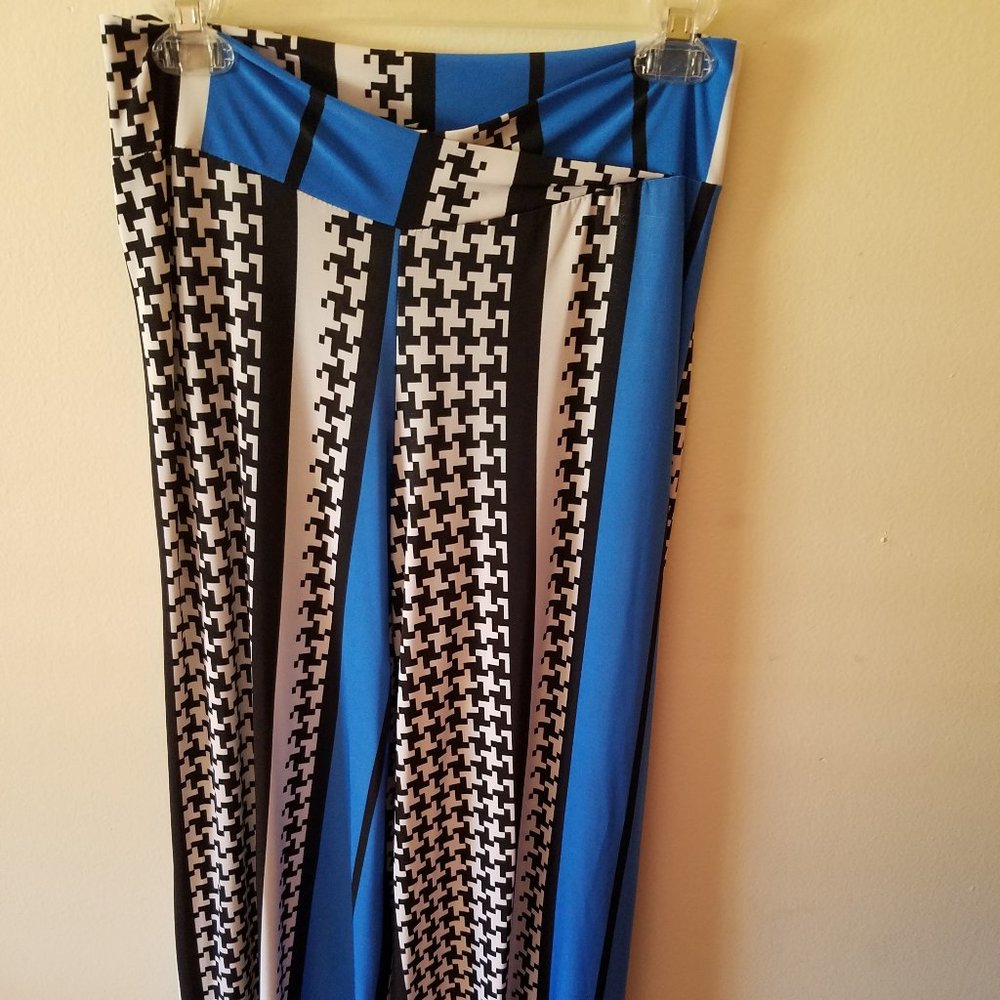 Blue and Houndstooth Pattern Pants